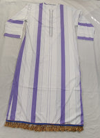 Hebrew Israelite Royal Purple Stripe Garment with Gold Bullion or Tassel Fringes