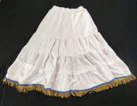 Hebrew Israelite Layered Flared Skirt w/ Gold or White Fringes