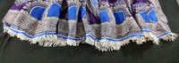 Hebrew Israelite (African Print) Skirt w/ White Fringes & Matching Headwrap (Purple)