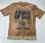 Hebrew Israelite 'Armor of GOD' T-Shirt w/ Gold or Brown Fringes