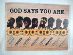 "GOD SAYS YOU ARE..." Canvas on Wood Frame Wall Hanging