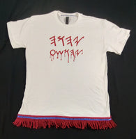 Camiseta hebrea israelita (en antiguo paleo hebreo) y flecos rojos o blancos premium