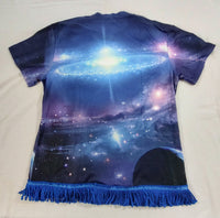 Hebrew Israelite 'Starry UFO Chariot' T-Shirt w/ Blue or Purple Fringes