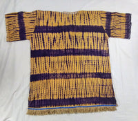 Hebrew Israelite Embroidered Tie-dye Dashiki w/ Gold Fringes