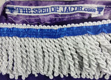 Hebrew Israelite Embroidered Tie-dye Dashiki w/ White Fringes (Purple)