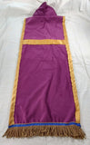 Hebrew Israelite Purple Hooded 'Suede' Garment with Gold Fringes