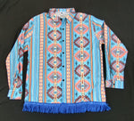 Northern Kingdom Button-down Shirt with Fringes