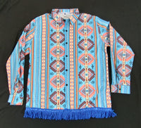 Northern Kingdom Button-down Shirt with Fringes