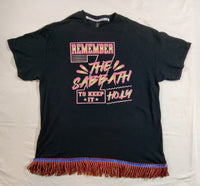 Hebrew Israelite "Remember the Sabbath" T-Shirt w/ Gold, Black or Fire Fringes