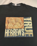 Camiseta hebrea israelita con YHWH (en hebreo antiguo) y Menorá Sagrada con flecos dorados o plateados premium
