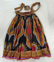 Hebrew Israelite (African Print) Skirt w/ Gold or Red Fringes & Matching Headwrap