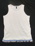 Hebrew Israelite Tank Top Shirt w/ Extra Thin Fringes (White)