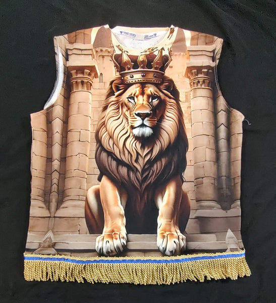 Hebrew Israelite Lion of Judah Sleeveless Shirt w/ Fringes