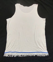 Hebrew Israelite Tank Top with Extra Thin Fringes (White)