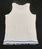 Hebrew Israelite Tank Top with Extra Thin Fringes (White)