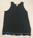 Hebrew Israelite Tank Top with Extra Thin Fringes (Black)