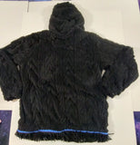 'Lamb's Wool' Light Hooded Jacket with Fringes