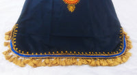 Hebrew Israelite Embroidered Dashiki w/  Gold Tassel Fringes (Dark Blue)