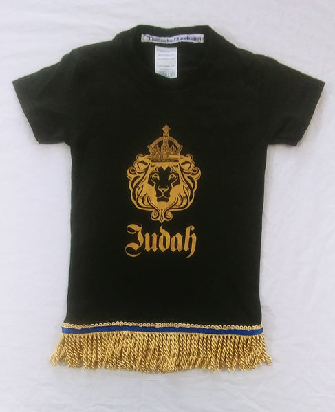 Lion of Judah T-Shirt w/ Gold Fringes - Youth Sizes
