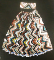 Hebrew Israelite Multi-color Skirt w/ Fringes & Matching Headwrap