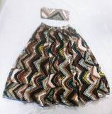 Hebrew Israelite Multi-color Skirt w/ Fringes & Matching Headwrap