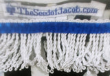 Caftán hebreo israelita 100% algodón con flecos blancos y diadema a juego