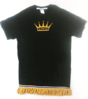 Hebrew Israelite T-Shirt w/ Royalty of Judah Crown & Premium Gold Fringes