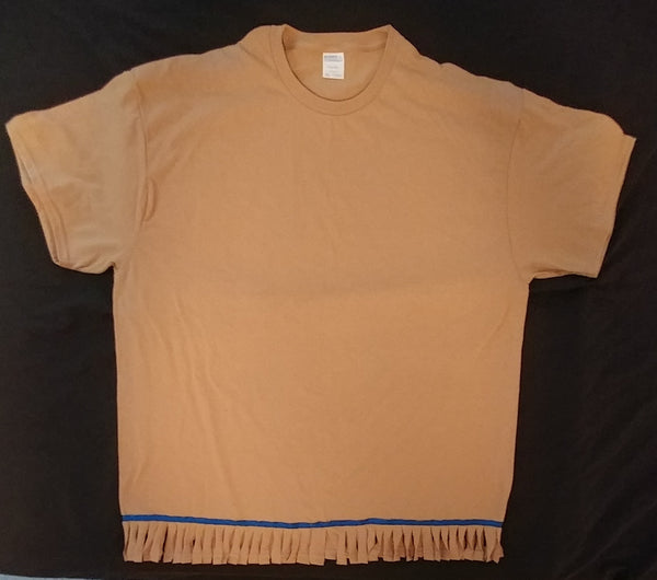 Hebrew Israelite T-Shirt w/ Fringes (Tan)