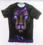 Hebrew Israelite (Purple) Lion of Judah Shirt w/ Fringes