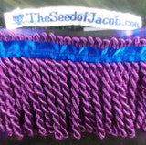 Camisa hebrea israelita (púrpura) León de Judá con flecos