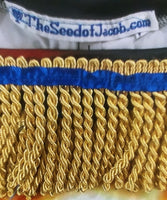 Camisa hebrea israelita 'León rugiente de Judá' con flecos