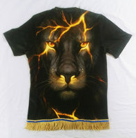 Hebrew Israelite (Black) Lion of Judah Shirt w/ Fringes