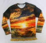 Hebrew Israelite 'Evening Sunset' Shirt w/ Gold Fringes (Long Sleeve)