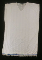 Hebrew Israelite 100% Cotton Embroidered White Caftan with Gold or White Fringes