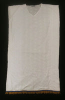 Caftán blanco bordado 100% algodón israelita hebreo con flecos dorados o blancos