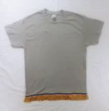 Camiseta hebrea israelita - Gris con flecos dorados - TALLA GRANDE SOLAMENTE