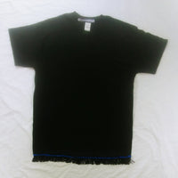 Camiseta hebrea israelita - Negra con flecos negros finos - TALLA GRANDE SOLAMENTE