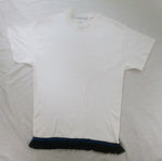 Camiseta hebrea israelita - Blanca con flecos azul oscuro - TALLA GRANDE SOLAMENTE