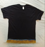 Hebrew Israelite T-Shirt w/ Gold Fringes - SIZE MEDIUM ONLY (BLACK)