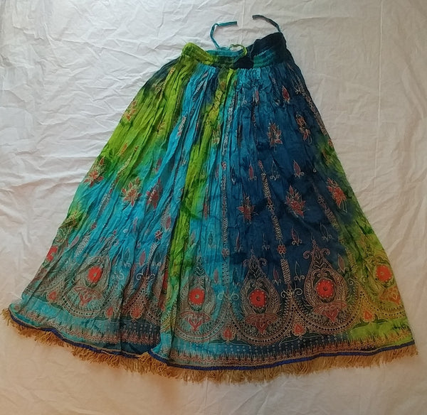 Hebrew Israelite Multi-Color Skirt w/ Gold Fringes