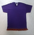 Hebrew Israelite T-Shirt - Purple w/ (Wine) Red & Gold Fringes - SIZE LARGE ONLY 