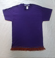 Hebrew Israelite T-Shirt - Purple w/ (Wine) Red & Gold Fringes - SIZE LARGE ONLY 