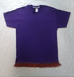 Hebrew Israelite T-Shirt - Purple w/ (Wine) Red & Gold Fringes - SIZE LARGE ONLY 