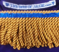 Camisa hebrea israelita de manga larga con flecos dorados premium