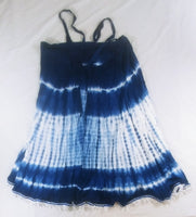Hebrew Israelite Tie-Dye Long Wrap Skirt w/ White Fringes