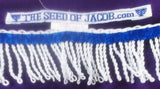 Falda larga cruzada hebrea israelita tie-dye con flecos blancos