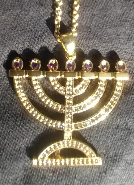 Hebrew Israelite Holy Menorah Pendant w/ Chain