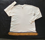 Camisa hebrea israelita de manga larga con flecos dorados, plateados o blancos premium