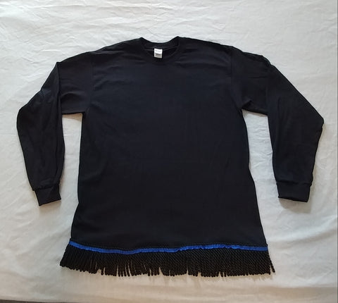 Hebrew Israelite Long-sleeve Shirt w/ Premium Gold, Silver or White Fringes