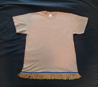 Camiseta hebrea israelita con flecos dorados - TALLA XL SOLAMENTE (TAN)
